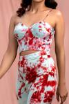 Nayantaara_Blue Bamberg Satin Sweetheart Neck Tie-dye Corset Top And Pant Set _at_Aza_Fashions