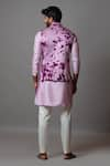 Shop_Paarsh_Pink Linen Satin Embroidered Thread Work Cast A Shadow Tie Dye Bundi _at_Aza_Fashions