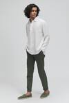 Buy_Terra Luna_White Linen Plain Azores Long Sleeve T-shirt_at_Aza_Fashions