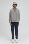 Buy_Terra Luna_Grey Linen Plain Azores Long Sleeve T-shirt _at_Aza_Fashions
