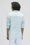 Shop_Terra Luna_Blue 100% Linen Plain Azores T-shirt _at_Aza_Fashions