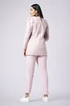 Shop_Nayantaara_Pink Cotton Lapel Double Breasted Blazer With Pant _at_Aza_Fashions