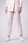 Nayantaara_Pink Cotton Lapel Double Breasted Blazer With Pant _at_Aza_Fashions