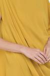 Buy_NA-KA_Yellow Formal Crepe Round Draped Dress _Online_at_Aza_Fashions