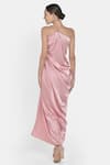Shop_NA-KA_Pink Moss Satin One Shoulder Dress_at_Aza_Fashions