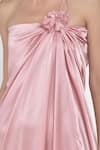 Buy_NA-KA_Pink Moss Satin One Shoulder Dress_Online_at_Aza_Fashions