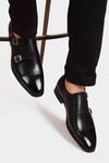 Buy_Luxoro Formello_Black Hand Painted Brogue Double Monks  _at_Aza_Fashions