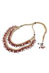 Anayah Jewellery_Kundan Multi-layered Bead Drop Necklace Jewellery Set_Online_at_Aza_Fashions