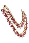 Anayah Jewellery_Kundan Multi-layered Bead Drop Necklace Jewellery Set_at_Aza_Fashions