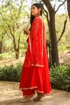 Shop_Gulabo Jaipur_Red Cotton Rayon Anarkali Set_at_Aza_Fashions