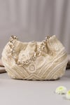 Buy_The Leather Garden_White Beads Embellished Handbag _at_Aza_Fashions