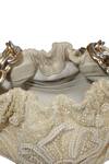 Shop_The Leather Garden_White Beads Embellished Handbag _Online_at_Aza_Fashions