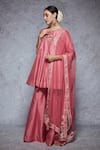 Ajiesh Oberoi Pink Dupion Silk, Soft Net Round Embroidered Sharara Set Online at Aza Fashions Ajiesh Oberoi_Pink Dupion Silk, Soft Net Round Embroidered Sharara Set _Online_at_Aza_Fashions