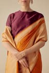 Buy_Mimamsaa_Orange Satin Silk Woven Floral Nargiz Saree  _Online_at_Aza_Fashions