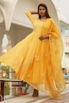 Gulabo Jaipur Yellow Cotton Mul Anarkali Set Online at Aza Fashions Gulabo Jaipur_Yellow Cotton Mul Anarkali Set_Online_at_Aza_Fashions