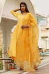 Shop Gulabo Jaipur Yellow Cotton Mul Anarkali Set Online at Aza Fashions Shop_Gulabo Jaipur_Yellow Cotton Mul Anarkali Set_Online_at_Aza_Fashions