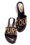Shop_Foot Fuel_Black Embellished Typography Wedges _at_Aza_Fashions