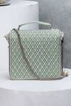 Shop Eena Green Embellished Box Clutch at Aza Fashions Shop_Eena_Green Embellished Box Clutch _at_Aza_Fashions
