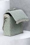 Buy Eena Green Embellished Box Clutch at Aza Fashions Buy_Eena_Green Embellished Box Clutch _at_Aza_Fashions
