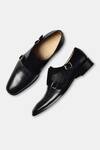 Buy_Luxoro Formello_Black Hand Painted Double Monk Strap Shoes _at_Aza_Fashions