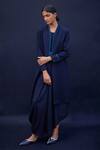 Buy_AMPM_Blue Wool Gm Kaylah Shawl Collar Jacket_at_Aza_Fashions