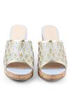 Shop_Vanilla Moon_Blue Embroidery Naya Brocade Motif Wedges_at_Aza_Fashions