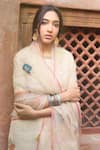Shop_Rajiramniq_White Kurta Handwoven Silk Chanderi Gharara Set _Online_at_Aza_Fashions