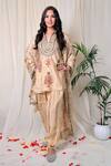 Buy_Nazar By Indu_Gold , Chanderi Kurta Set _at_Aza_Fashions