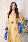 Shop Nazar By Indu Yellow , Monga Embroidered Angrakha With Dupatta at Aza Fashions Shop_Nazar By Indu_Yellow , Monga Embroidered Angrakha With Dupatta _at_Aza_Fashions
