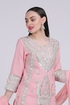 Nazar By Indu Pink Cotton Embroidered Kurta Set Online at Aza Fashions Nazar By Indu_Pink Cotton Embroidered Kurta Set _Online_at_Aza_Fashions