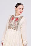 Nazar By Indu White Cotton Embroidered Anarkali Online at Aza Fashions Nazar By Indu_White Cotton Embroidered Anarkali _Online_at_Aza_Fashions