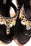 Buy_Foot Fuel_Black Chains, Rhinestones Nazakat Split Toe Wedges _Online_at_Aza_Fashions