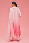 Shop_Nachiket Barve_Pink Kurta Floral Embroidered Anarkali Set_at_Aza_Fashions