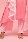 Nachiket Barve_Pink Kurta Floral Embroidered Anarkali Set_at_Aza_Fashions