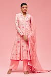 Buy_Nachiket Barve_Peach Floral Embroidered Anarkali Set_at_Aza_Fashions