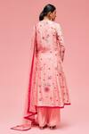 Shop_Nachiket Barve_Peach Floral Embroidered Anarkali Set_at_Aza_Fashions