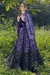 Buy_Nitya Bajaj_Purple Georgette Sequin Embroidered Gown With Jacket_at_Aza_Fashions