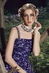 Nitya Bajaj_Purple Georgette Sequin Embroidered Gown With Jacket_at_Aza_Fashions