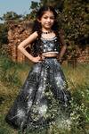 Nitya Bajaj_Black Embroidered Lehenga Set For Girls_Online_at_Aza_Fashions