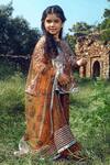 Nitya Bajaj_Brown Embroidered Kurta Sharara Set For Girls_Online_at_Aza_Fashions