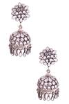 Buy_Noor_Silver Plated Stones Studded Jhumkas_at_Aza_Fashions