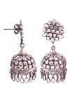 Buy_Noor_Silver Plated Stones Studded Jhumkas_Online_at_Aza_Fashions