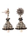 Buy_Noor_Silver Plated Stones Studded Jhumkas_Online_at_Aza_Fashions