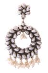 Shop_Noor_Silver Plated Pearl Studded Danglers _Online_at_Aza_Fashions