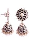 Buy_Noor_Silver Plated Pearls Drop Jhumkas_Online_at_Aza_Fashions