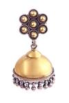 Shop Noor Gold Plated Oxidized Silver Jhumkas Online at Aza Fashions Shop_Noor_Gold Plated Oxidized Silver Jhumkas_Online_at_Aza_Fashions