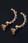 Noor_Bead Silver Ear Cuff Jhumka Earrings_Online_at_Aza_Fashions