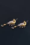 Buy_Noor_Silver Plated Peacock Motif Earrings _at_Aza_Fashions