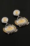 Noor_Gold Plated Floral Carved Danglers_Online_at_Aza_Fashions