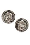 Buy_Noor_Silver Plated Oxidized Statement Temple Studs _at_Aza_Fashions